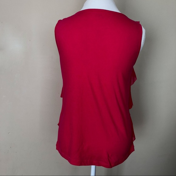 Ann Taylor LOFT Pink Layered Ruffle Top - Picture 7 of 8